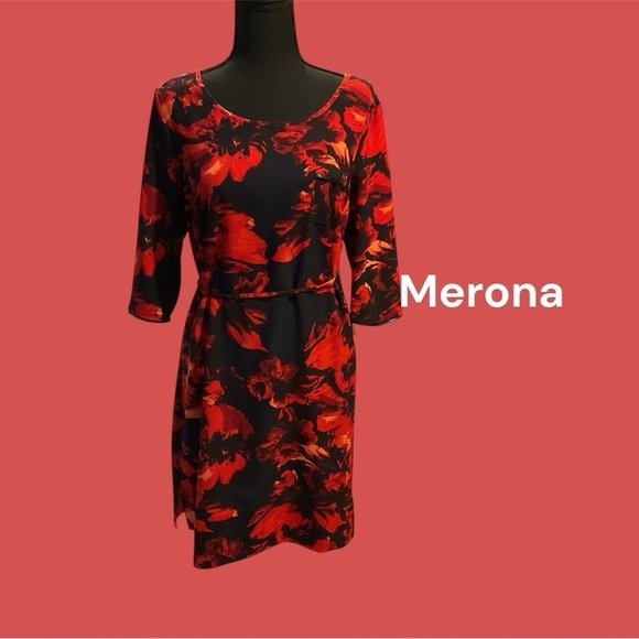 MERONA WOMENS SIZE SMALL PETITE 3/4 SLEEVE CAREER DRESS GENTLY WORN - Picture 1 of 3